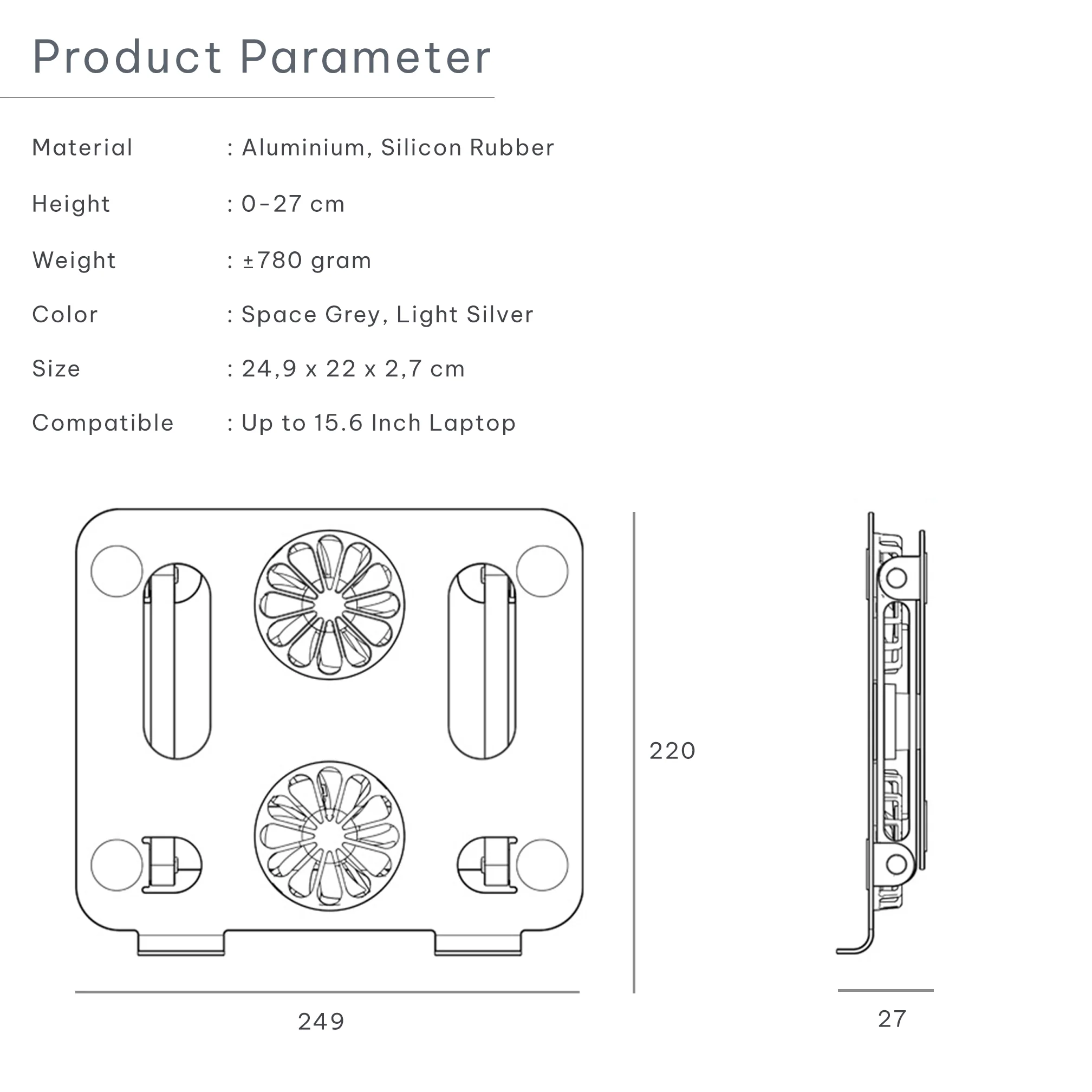 Dual Fan Cooler Laptop Stand - Image 7
